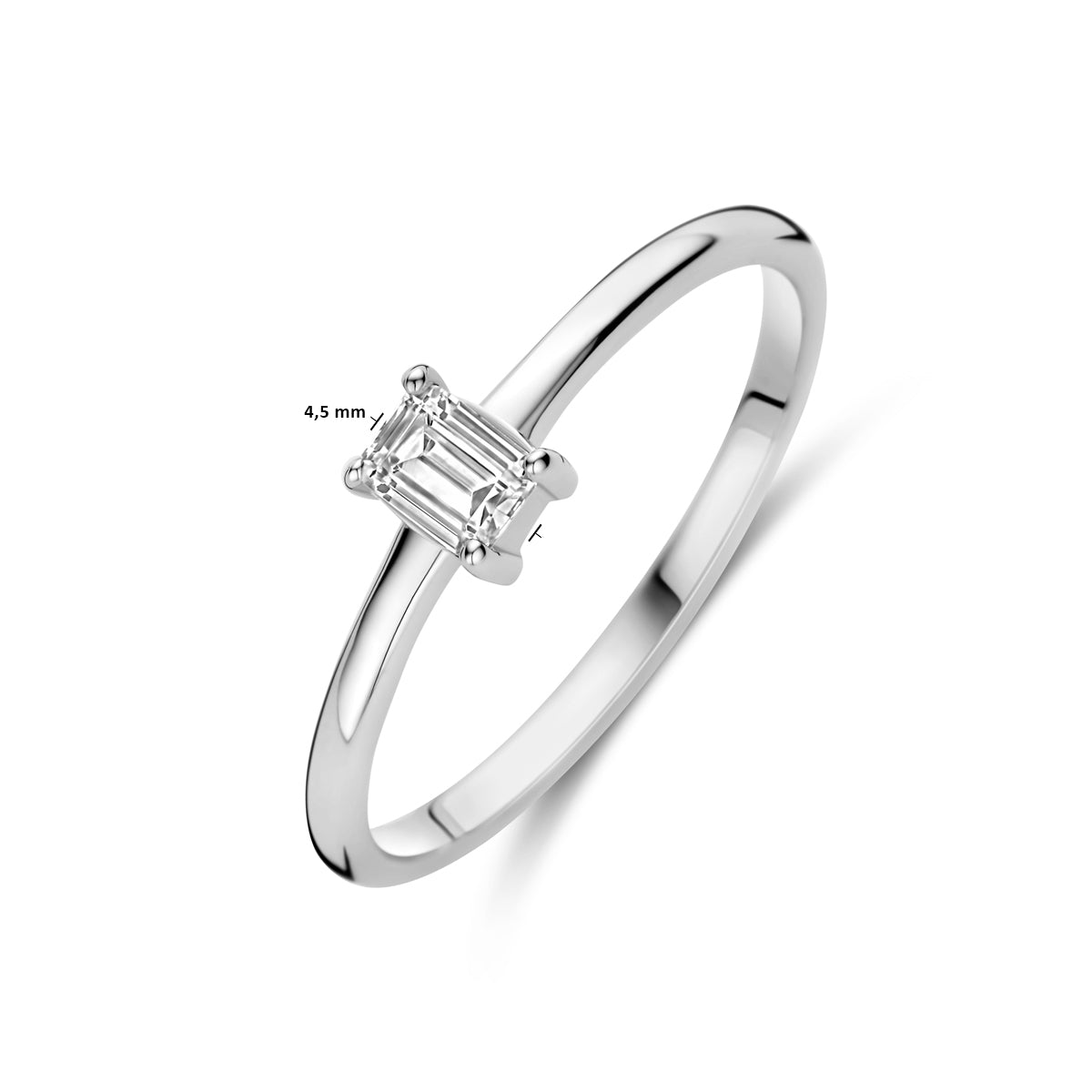 vDam Ring Zirkonia Zilver Gerhodineerd 1340003 Maat 18½