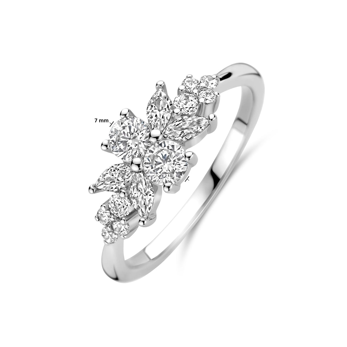 vDam Ring Zirkonia Zilver Gerhodineerd 1340673 Maat 17¼