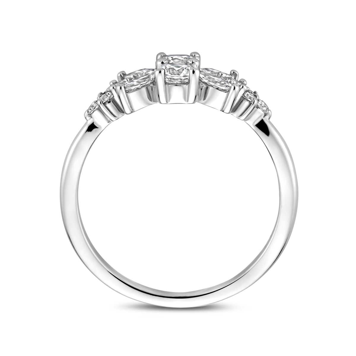 vDam Ring Zirkonia Zilver Gerhodineerd 1340674 Maat 17¾