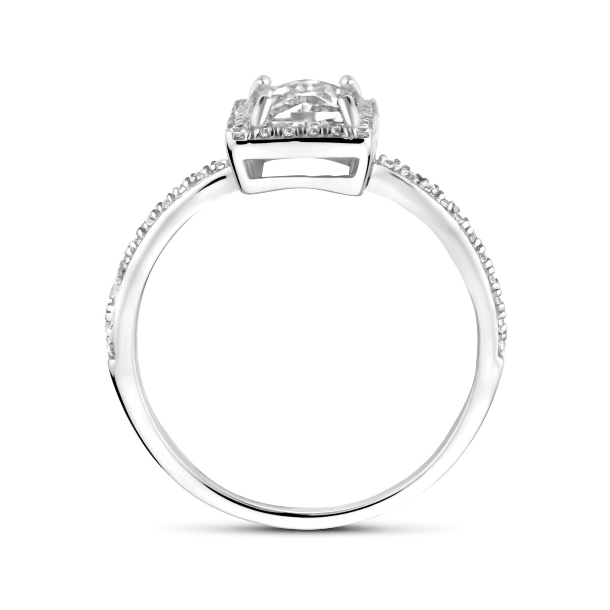 vDam Ring Zirkonia Zilver Gerhodineerd 1340717 Maat 18½