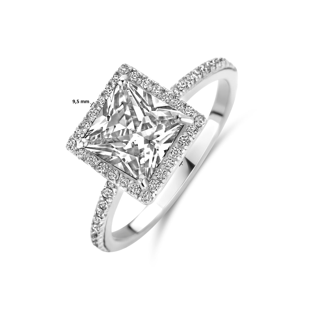 vDam Ring Zirkonia Zilver Gerhodineerd 1340719 Maat 17¼