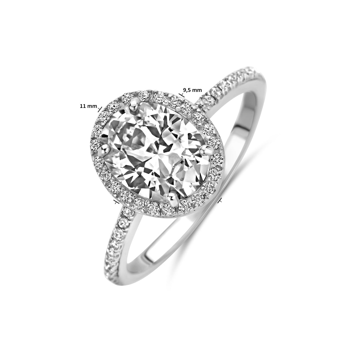 vDam Ring Zirkonia Zilver Gerhodineerd 1340722 Maat 16½