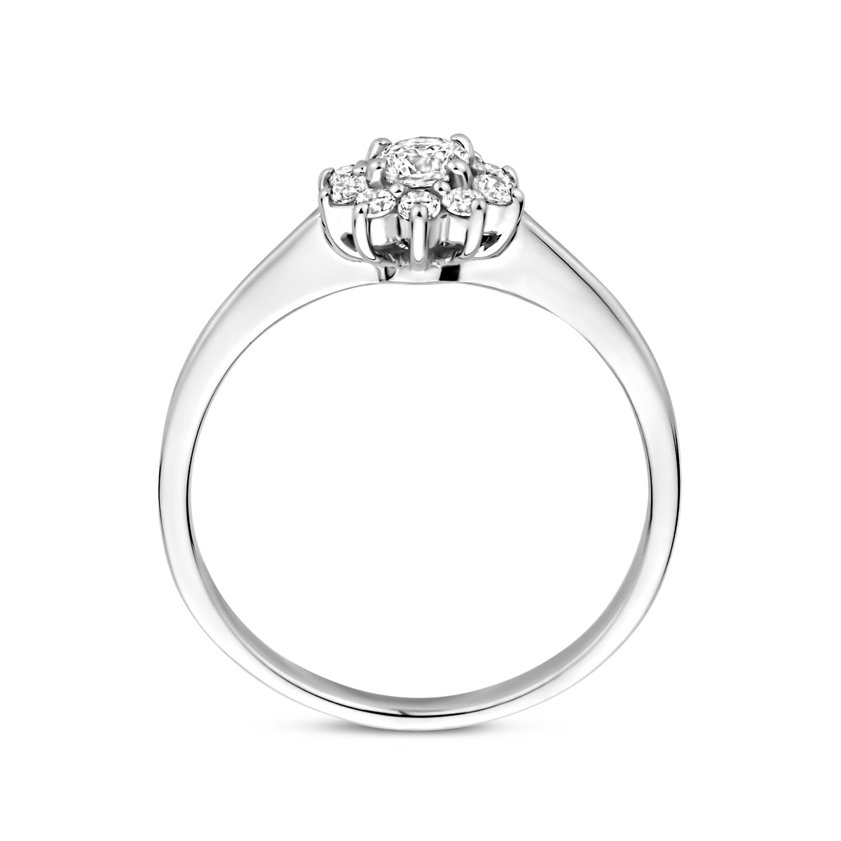 vDam Ring Zirkonia Zilver Gerhodineerd 1340851 Maat 17¾