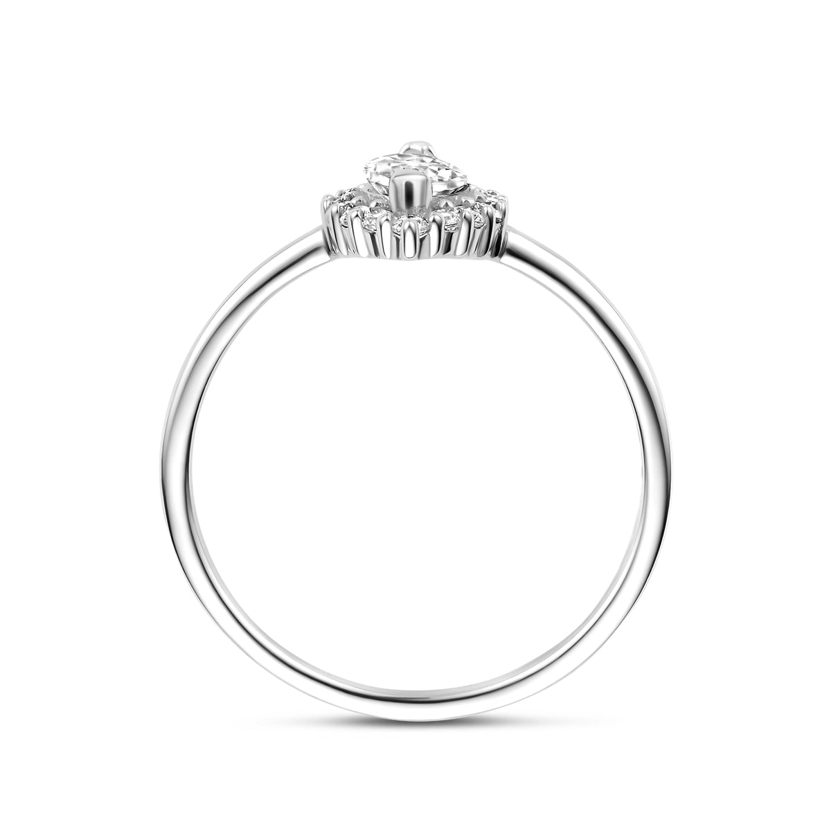 vDam Ring Zirkonia Zilver Gerhodineerd 1341334 Maat 17¼