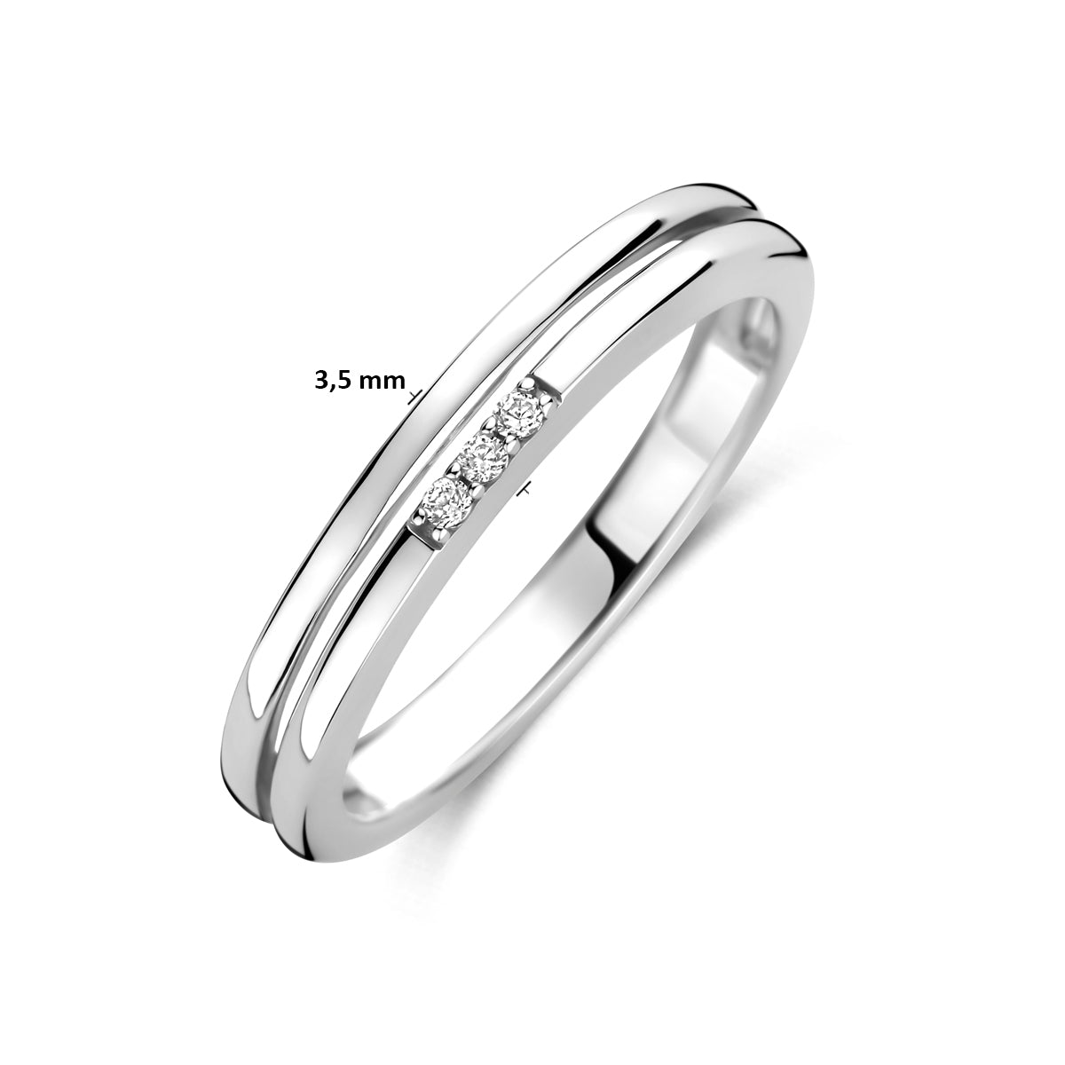 vDam Ring Zirkonia Zilver Gerhodineerd 1341826 Maat 17¾