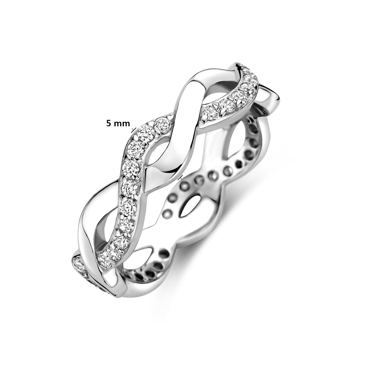 vDam Ring Zirkonia Zilver Gerhodineerd 1341928 Maat 18½