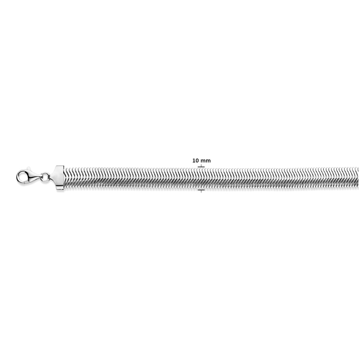 vDam Slang Bol 10 Mm Zilver Gerhodineerd 1340550  43cm