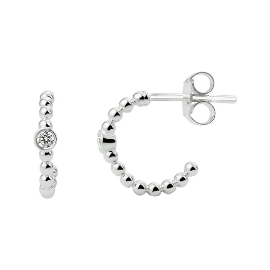 vDam Stekeroorringen Bolletjes Zirkonia Zilver Gerhodineerd 1333132