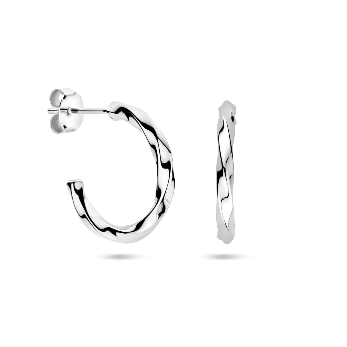 vDam Stekeroorringen Gedraaid 18,5 Mm Zilver Gerhodineerd 1340686