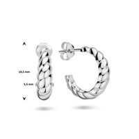 vDam Stekeroorringen Gedraaid Zilver Gerhodineerd 1335250