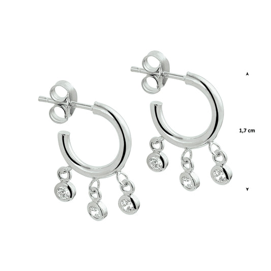 vDam Stekeroorringen Zirkonia Zilver Gerhodineerd 1328253
