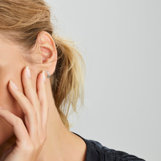 vDam Stekeroorringen Zirkonia Zilver Gerhodineerd 1334756