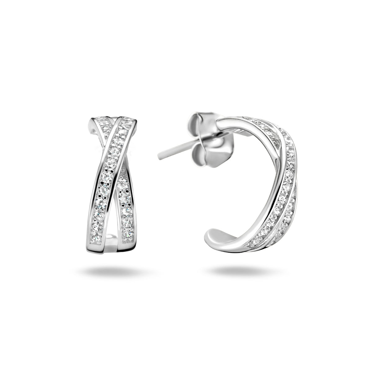 vDam Stekeroorringen Zirkonia Zilver Gerhodineerd 1334756