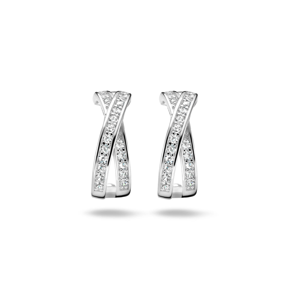 vDam Stekeroorringen Zirkonia Zilver Gerhodineerd 1334756