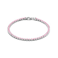 vDam Tennisarmband Roze Zirkonia 2,8 Mm 16 + 3 Cm Zilver Gerhodineerd 1335835