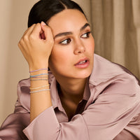 vDam Tennisarmband Roze Zirkonia 2,8 Mm 16cm + 3 Cm Zilver Gerhodineerd 1335835  16cm