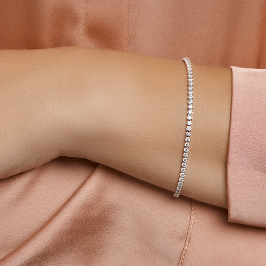 vDam Tennisarmband Zirkonia 2,5 Mm 17cm Cm Zilver Gerhodineerd 1332642  17cm