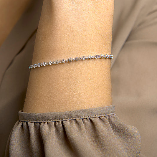 vDam Tennisarmband Zirkonia 3,0 Mm 18cm Cm Zilver Gerhodineerd 1332622  18cm