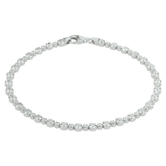 vDam Tennisarmband Zirkonia 3,0 Mm 18 Cm Zilver Gerhodineerd 1332622