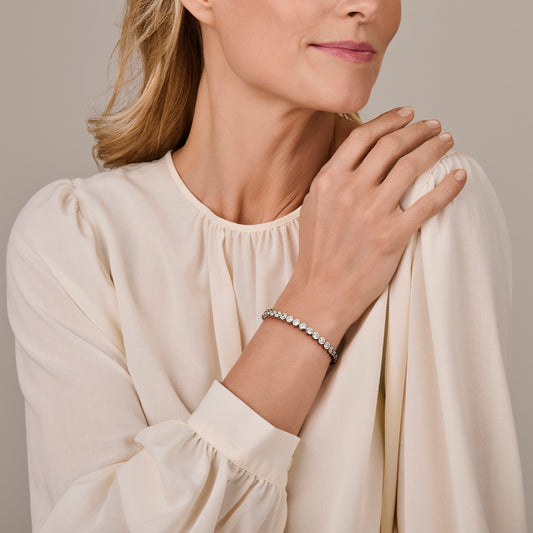 vDam Tennisarmband Zirkonia 5,3 Mm Zilver Gerhodineerd 1341167  19cm