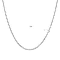 vDam Tenniscollier Zirkonia 3,0 Mm 43cm Cm Zilver Gerhodineerd 1339145  43cm