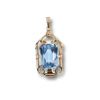 vDam Vintage Gouden Hanger met Blauwe Topaas 001