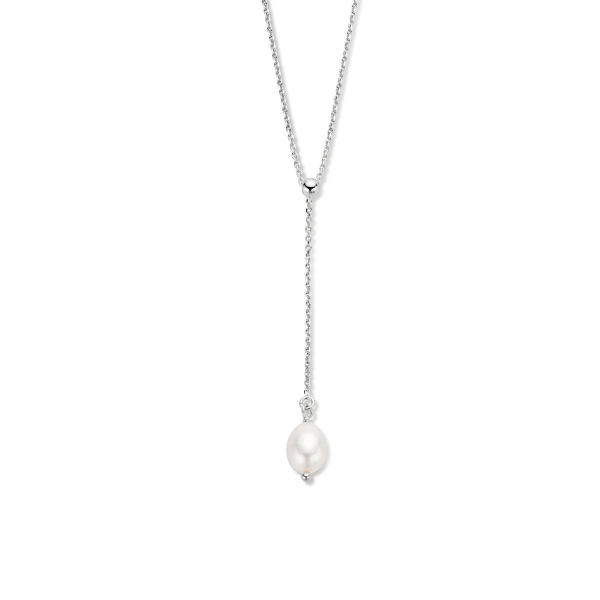 vDam Y-collier Parel 45 + 5 Cm Zilver Gerhodineerd 1336160