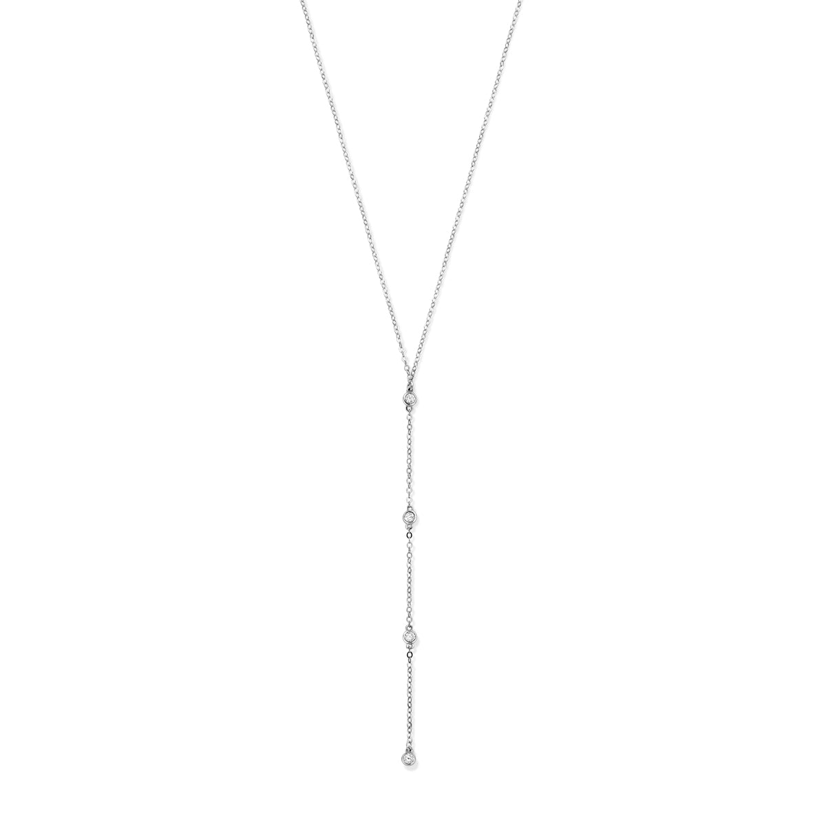 vDam Y-collier Zirkonia 41 + 4 Cm Zilver Gerhodineerd 1341150