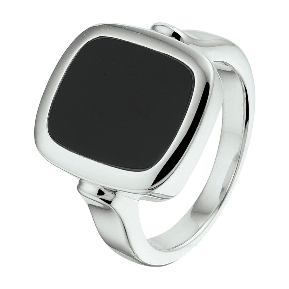 vDam Zegelring Massief Onyx Zilver Gerhodineerd 1332575