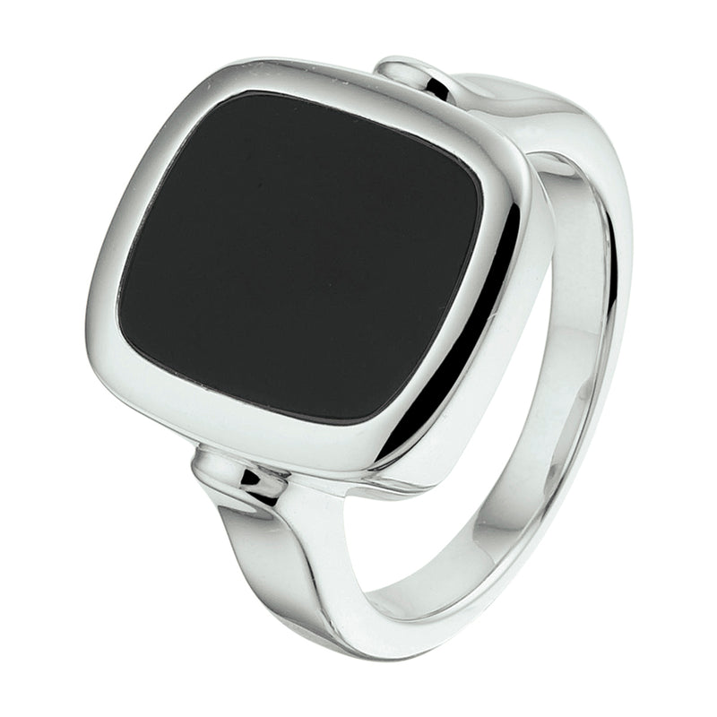 vDam Zegelring Massief Onyx Zilver Gerhodineerd 1332579