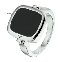 vDam Zegelring Massief Onyx Zilver Gerhodineerd 1332579 Maat 20½