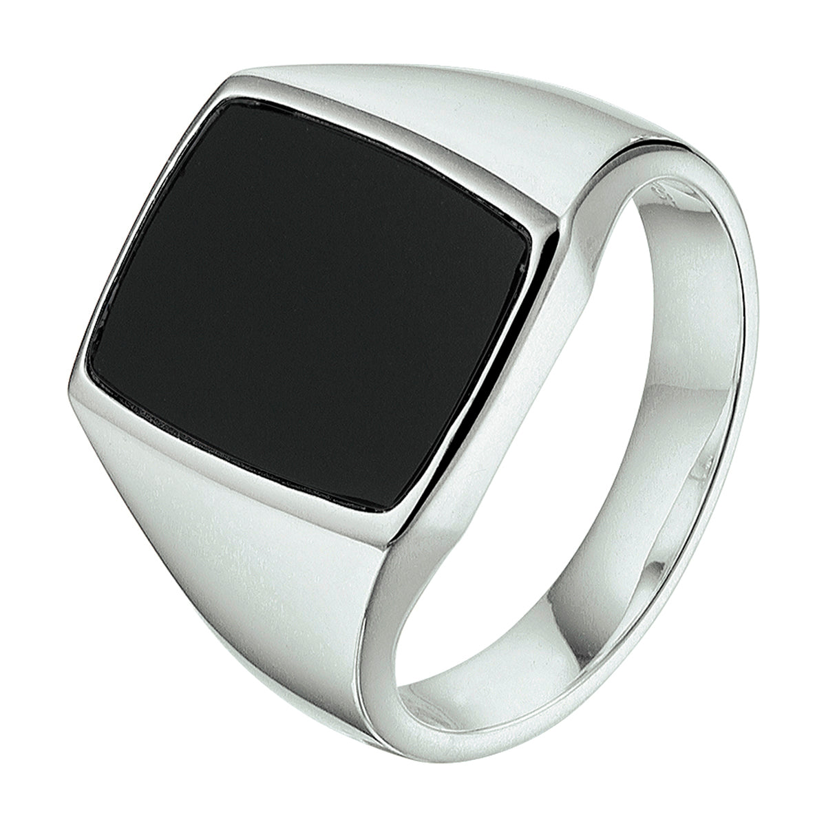 vDam Zegelring Massief Onyx Zilver Gerhodineerd 1337348