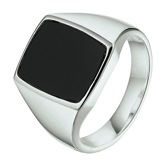 vDam Zegelring Massief Onyx Zilver Gerhodineerd 1337351