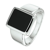 vDam Zegelring Onyx 12 X 10mm Zilver Gerhodineerd 1332900