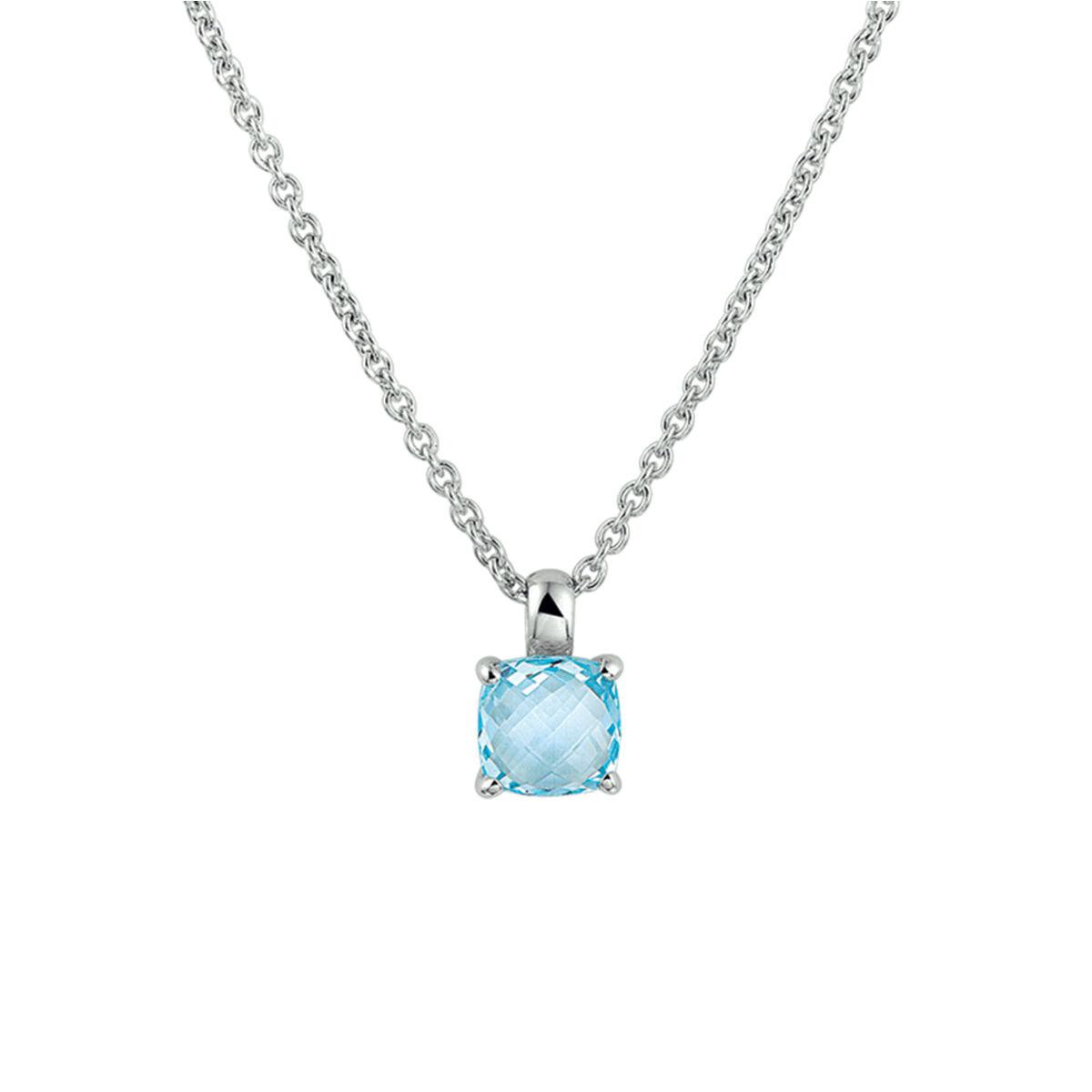 vDam Zilveren Collier Blauw Topaas 1320819