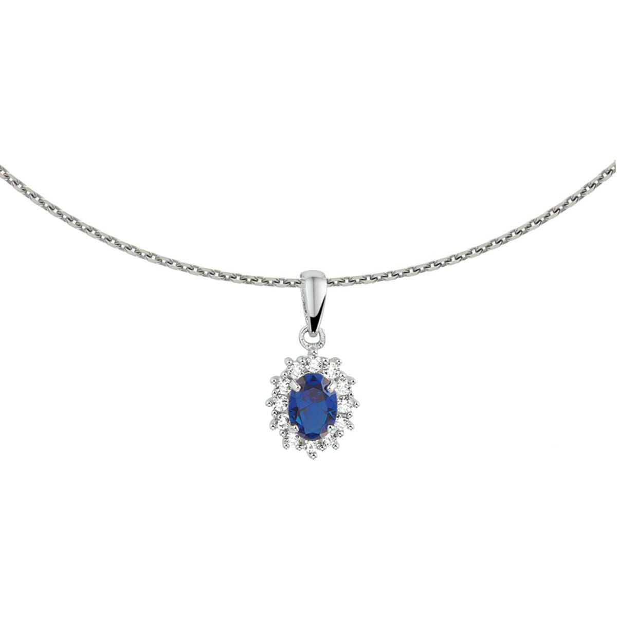 vDam Zilveren Collier Zirkonia en Ssaffier 1327952