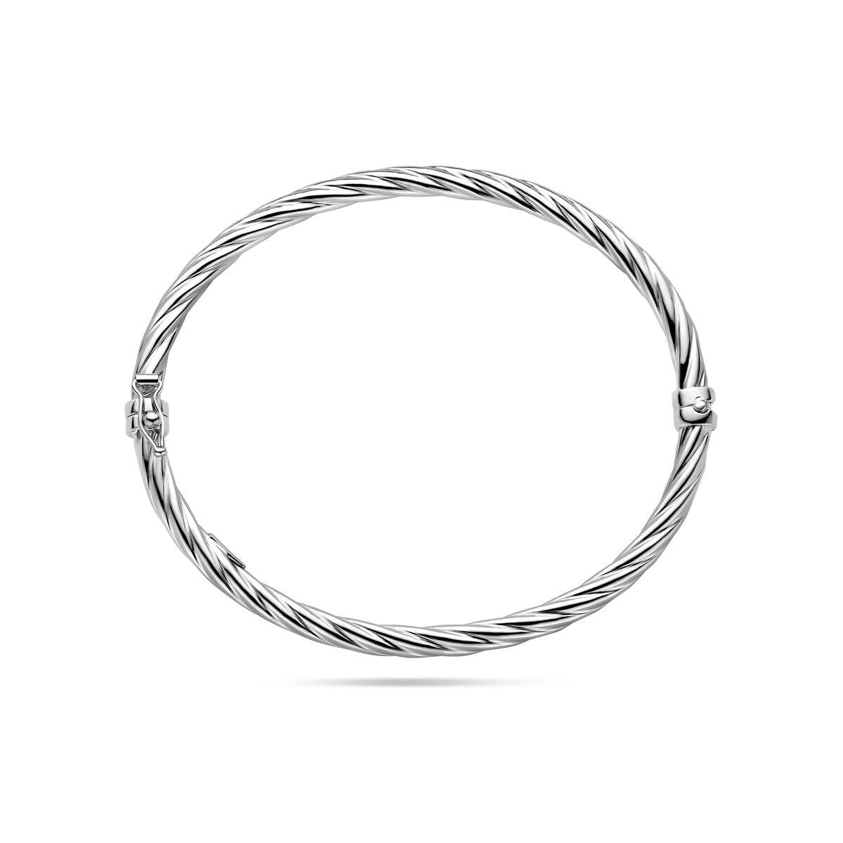 vDam Zilveren Gerhodineerde Gedraaide Armband met Scharniersluiting 1339682