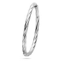 vDam Zilveren Gerhodineerde Gedraaide Armband met Scharniersluiting 1339683