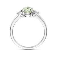 vDam Zilveren Gerhodineerde Ring met Groene Amethist en Zirkonia 1340332