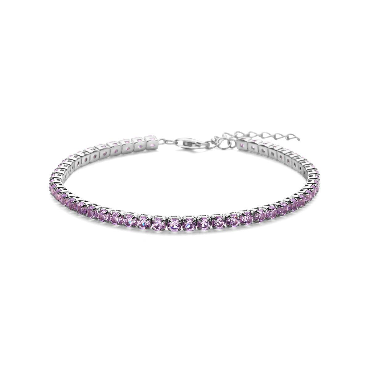 vDam Zilveren Gerhodineerde Tennisarmband met Paarse Zirkonia 1338603