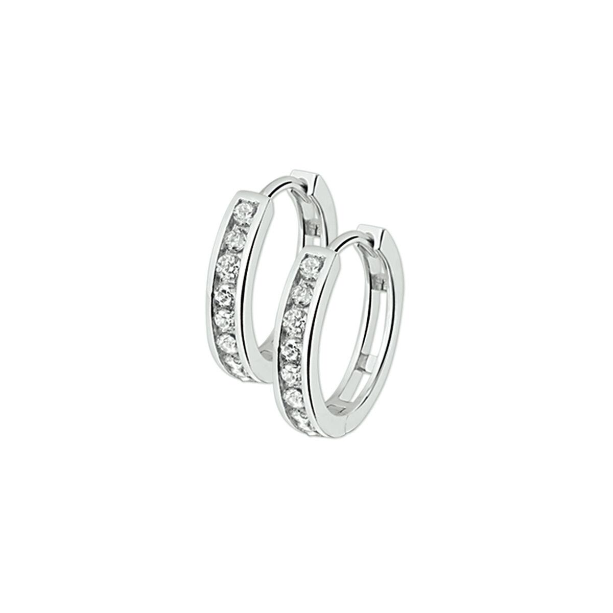 vDam Zilveren Klap Oorringen Zirkonia 1317874