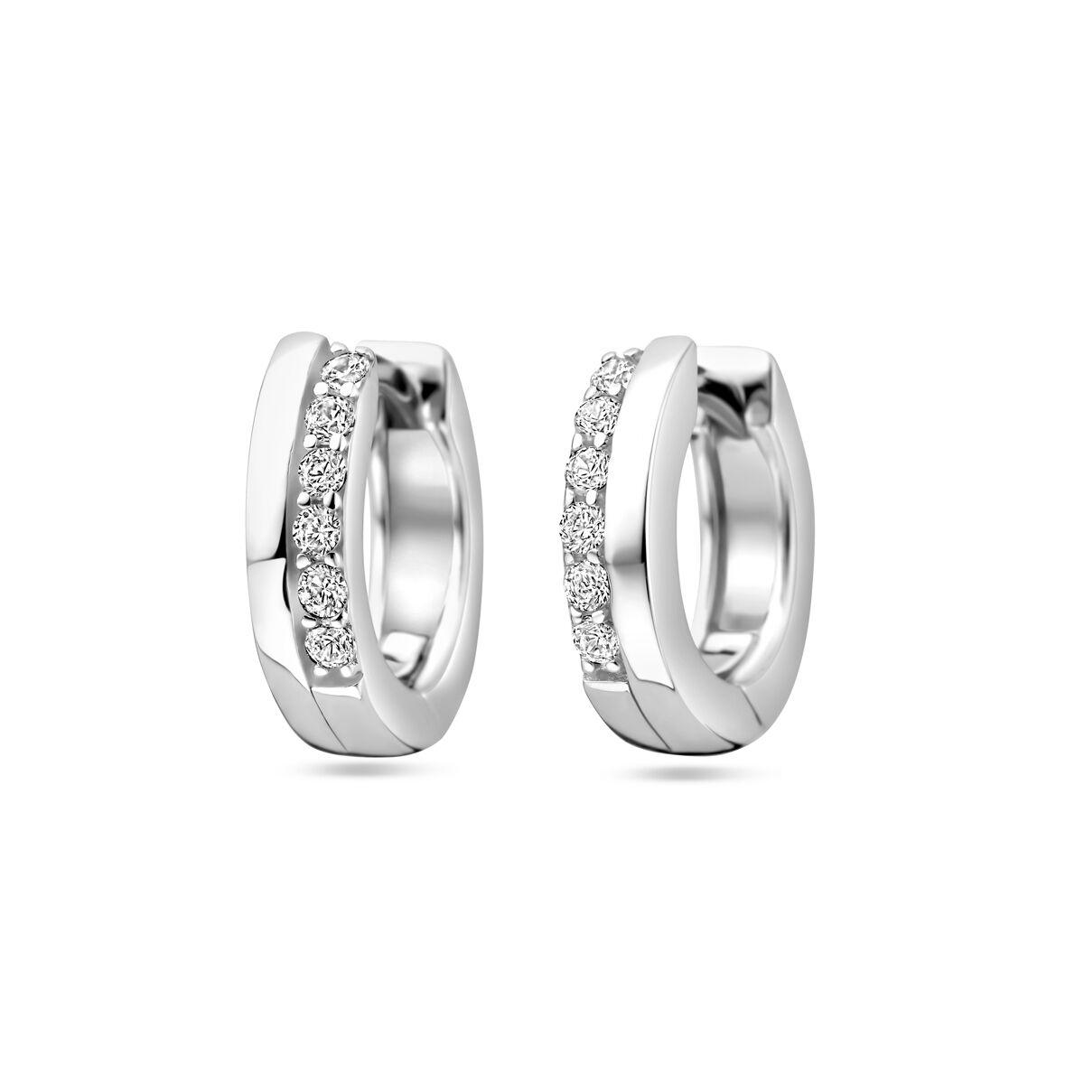 vDam Zilveren Klapoorbellen Zirkonia 1314543