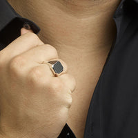 vDam Zilveren Zegelring Massief Onyx 1014620