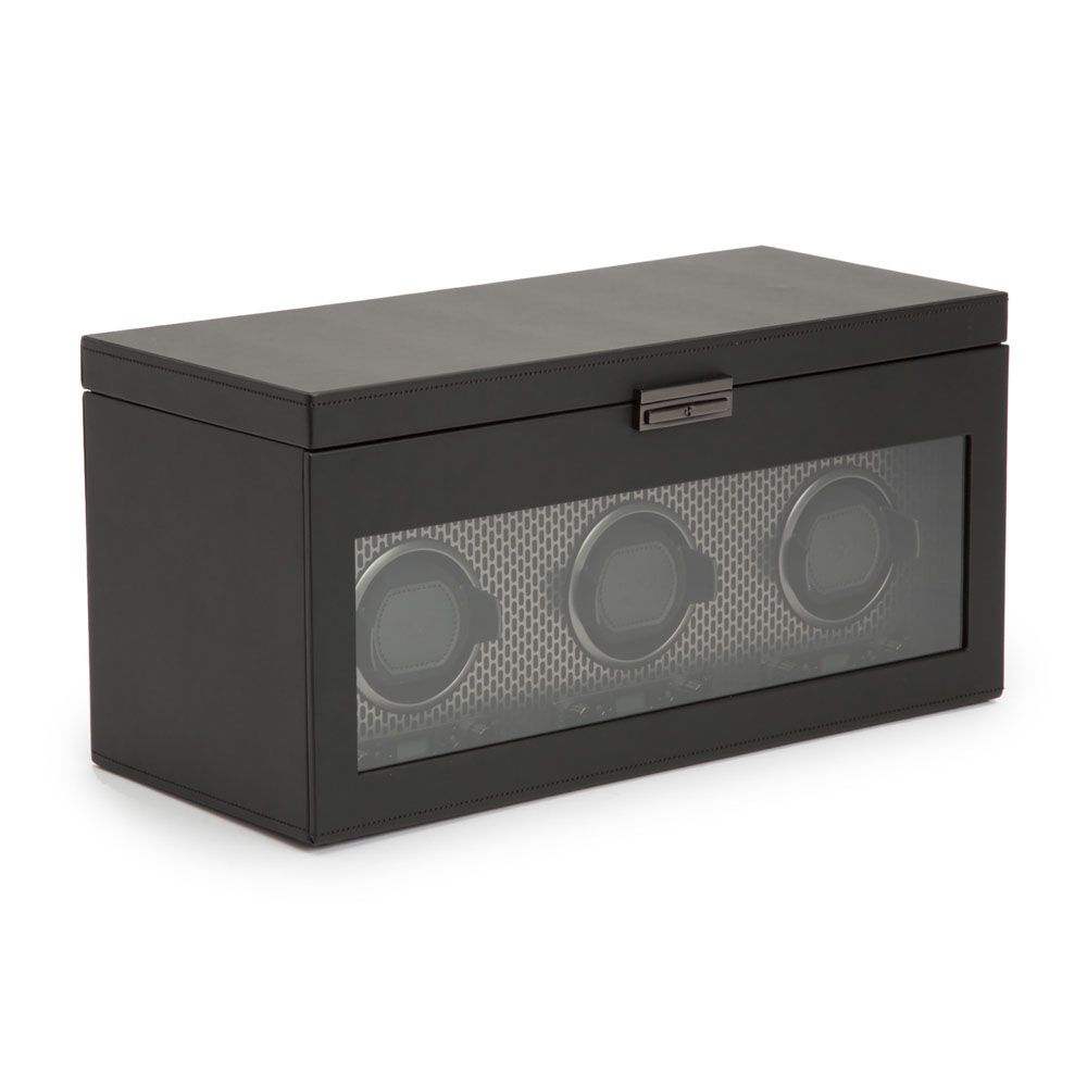 WOLF Axis Driedubbele Horloge Opwinder met Opslag 469403 - Juwelier van Dam