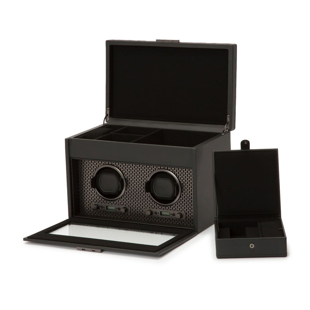 WOLF Axis Dubbele Horloge Opwinder met Oplsag 469303 - Juwelier van Dam