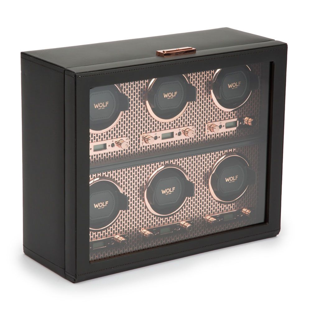 WOLF Axis Zesdubbele Horloge Opwinder 469616 - Juwelier van Dam