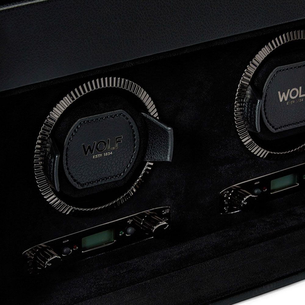 WOLF British Racing Dubbele Horloge Opwinder met Opslag 792202 - Juwelier van Dam