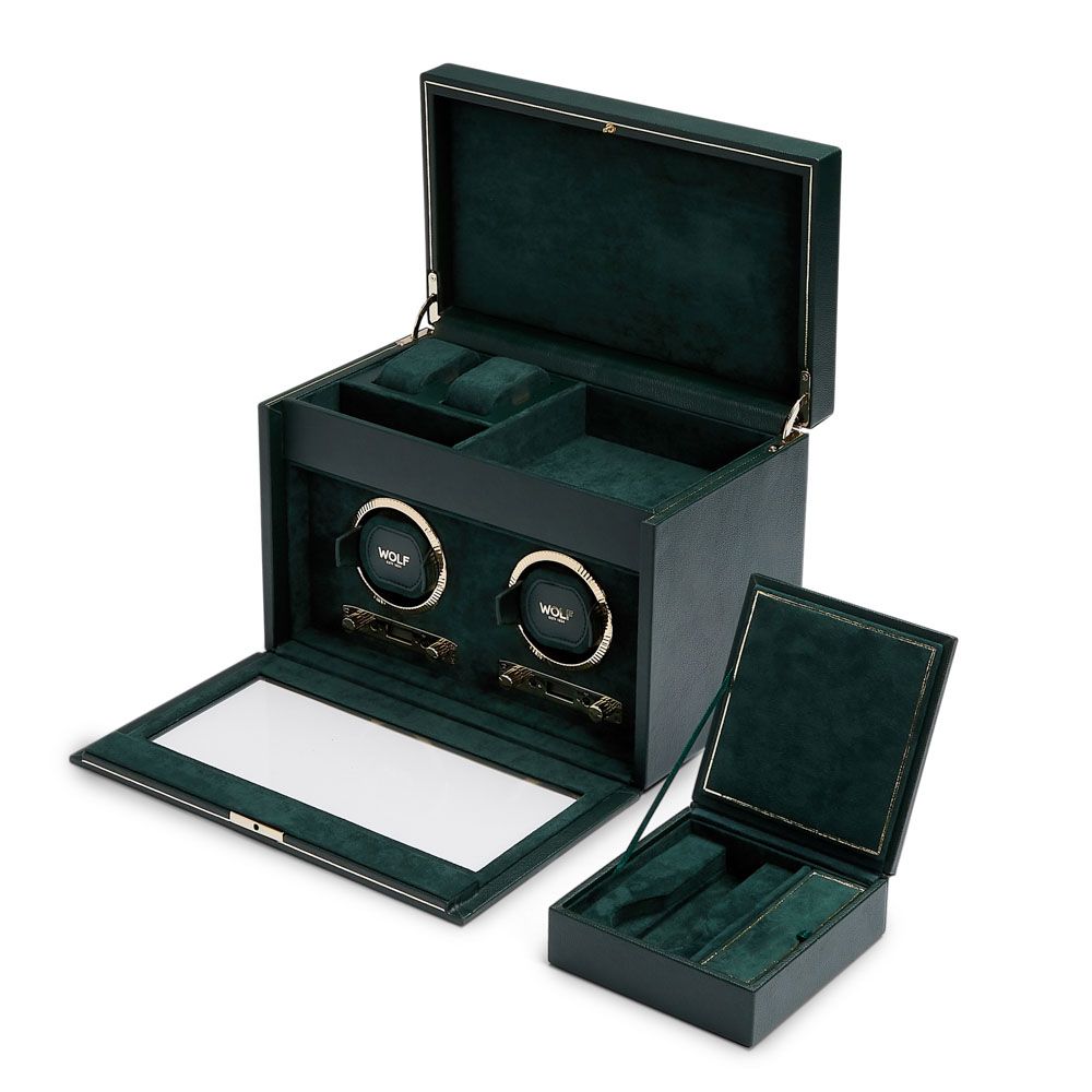 WOLF British Racing Dubbele Horloge Opwinder met Opslag 792241 - Juwelier van Dam