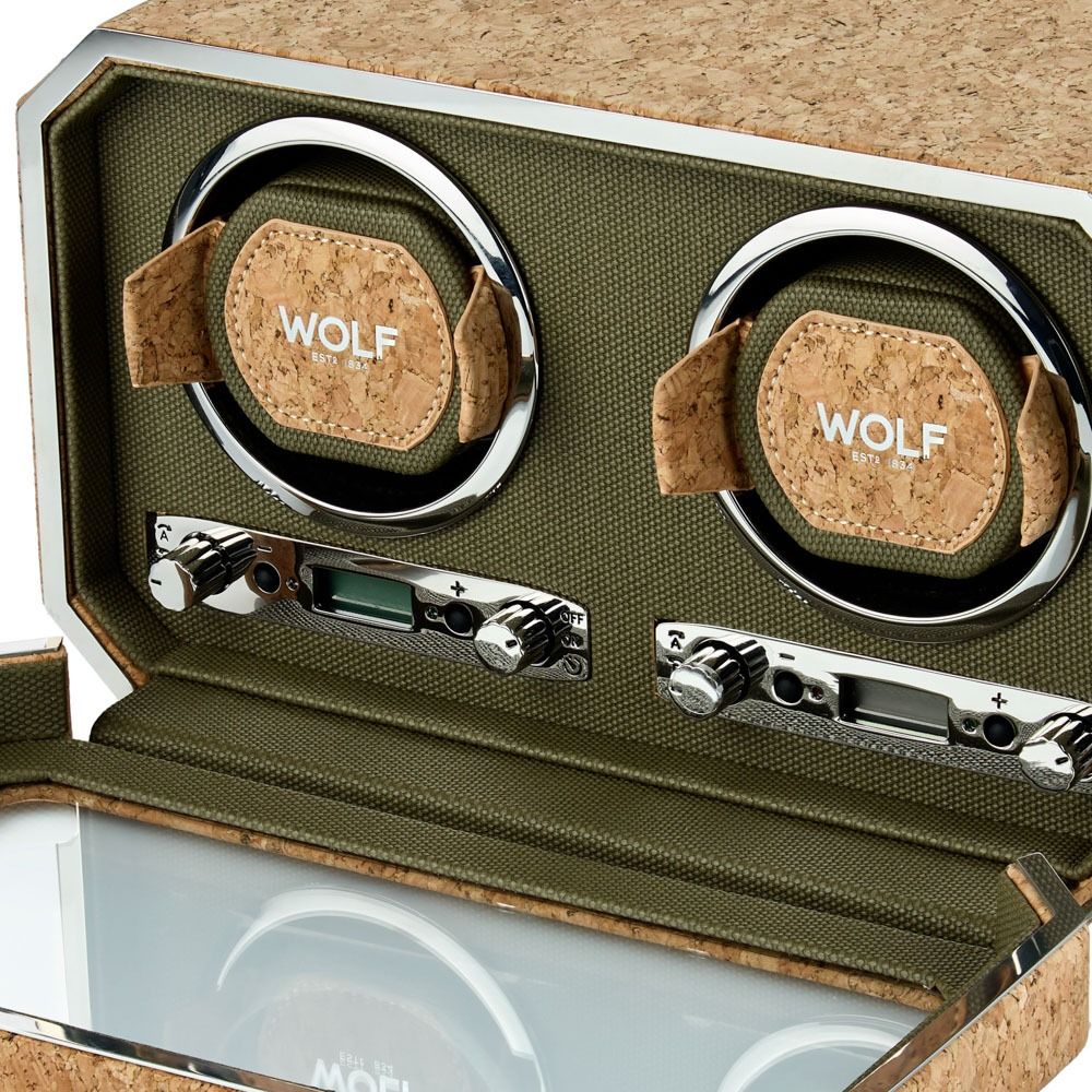 WOLF Cortica Dubbele Kurk Horloge Opwinder 668461 - Juwelier van Dam