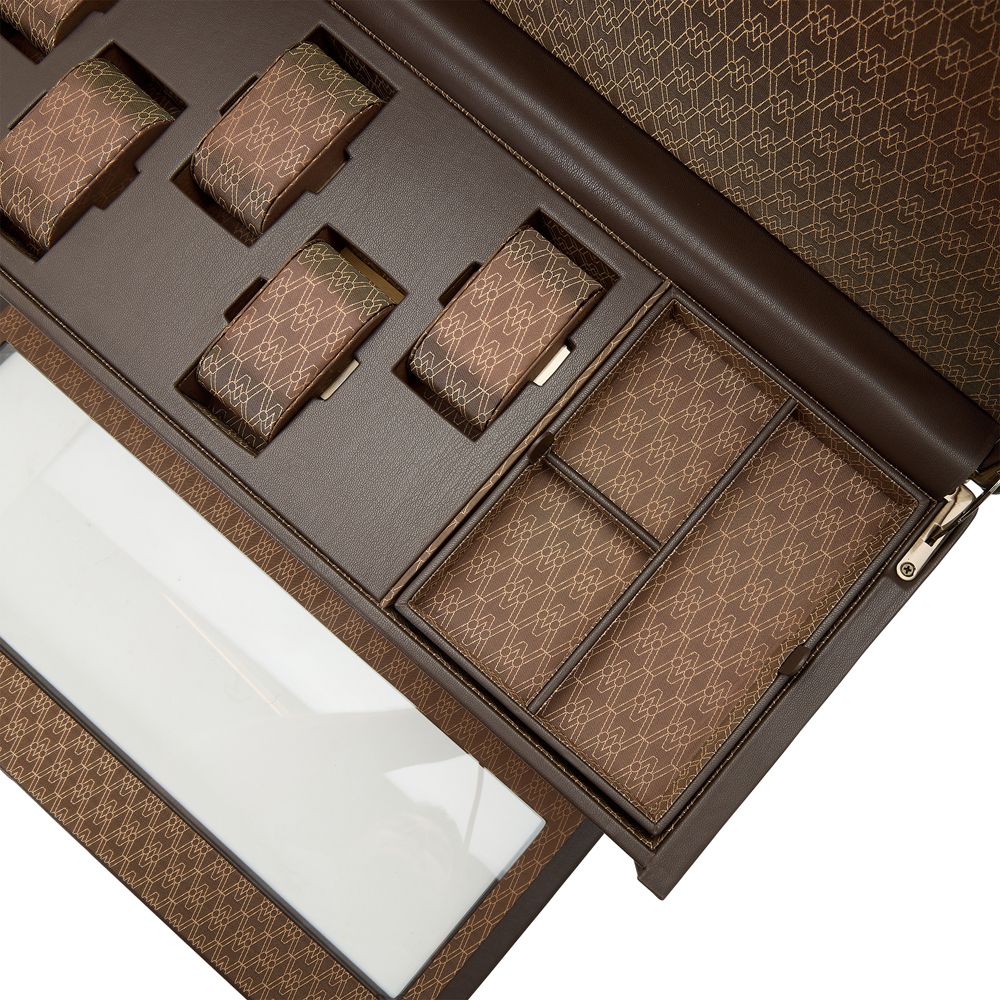 WOLF Earth Driedubbele Horloge Opwinder met Opslag 190506 - Juwelier van Dam